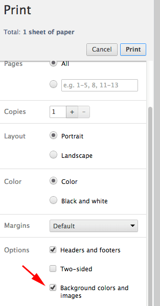 Printing Web Page Background Colors and Images