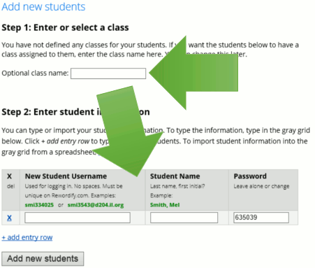 add student screen