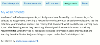 assignment screen