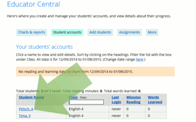 click student name