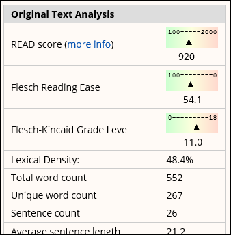 statistics screenshot